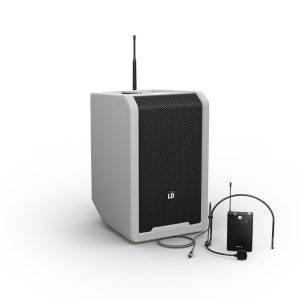 LD Systems ANNY 8" Battery-Powered Bluetooth PA System with mixer and 1x headset microphone (incl. bodypack), Urban Grey